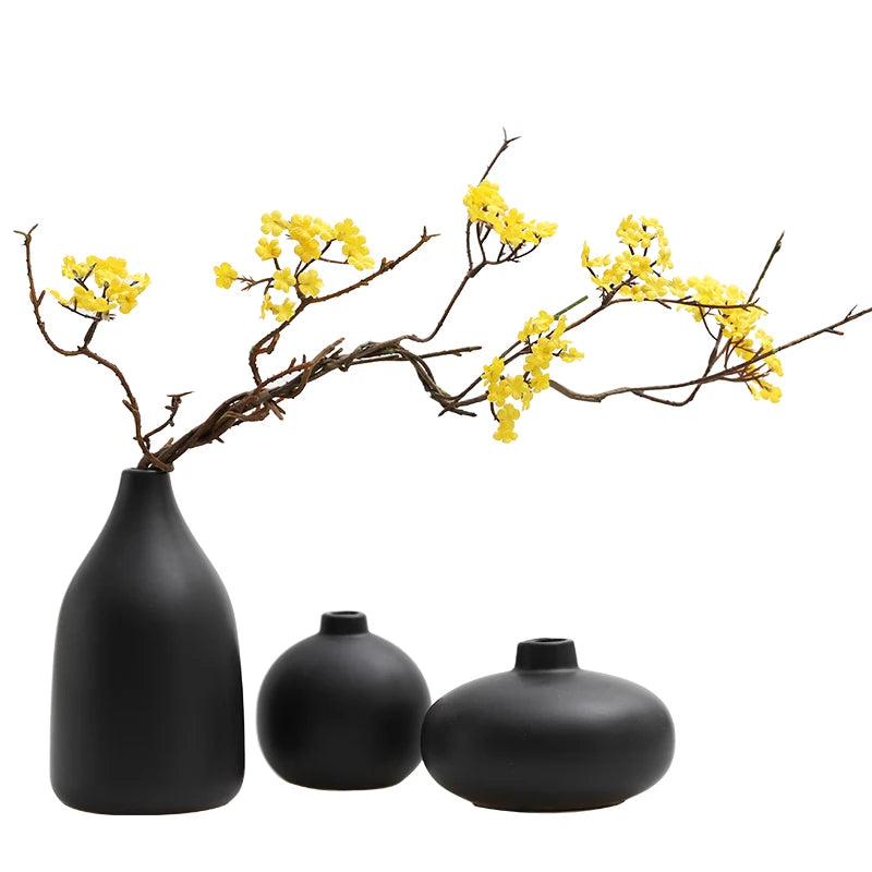 Creative Chinese Black White Ceramic Vase Decor crafts Tabletop Flowerpot Weddings Living Room Home Decoration