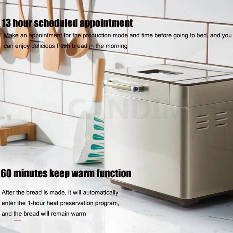 Automatic Bread Making Machine Electric Toaster Household Breakfast Bread Maker Fermenter Dough Mixer