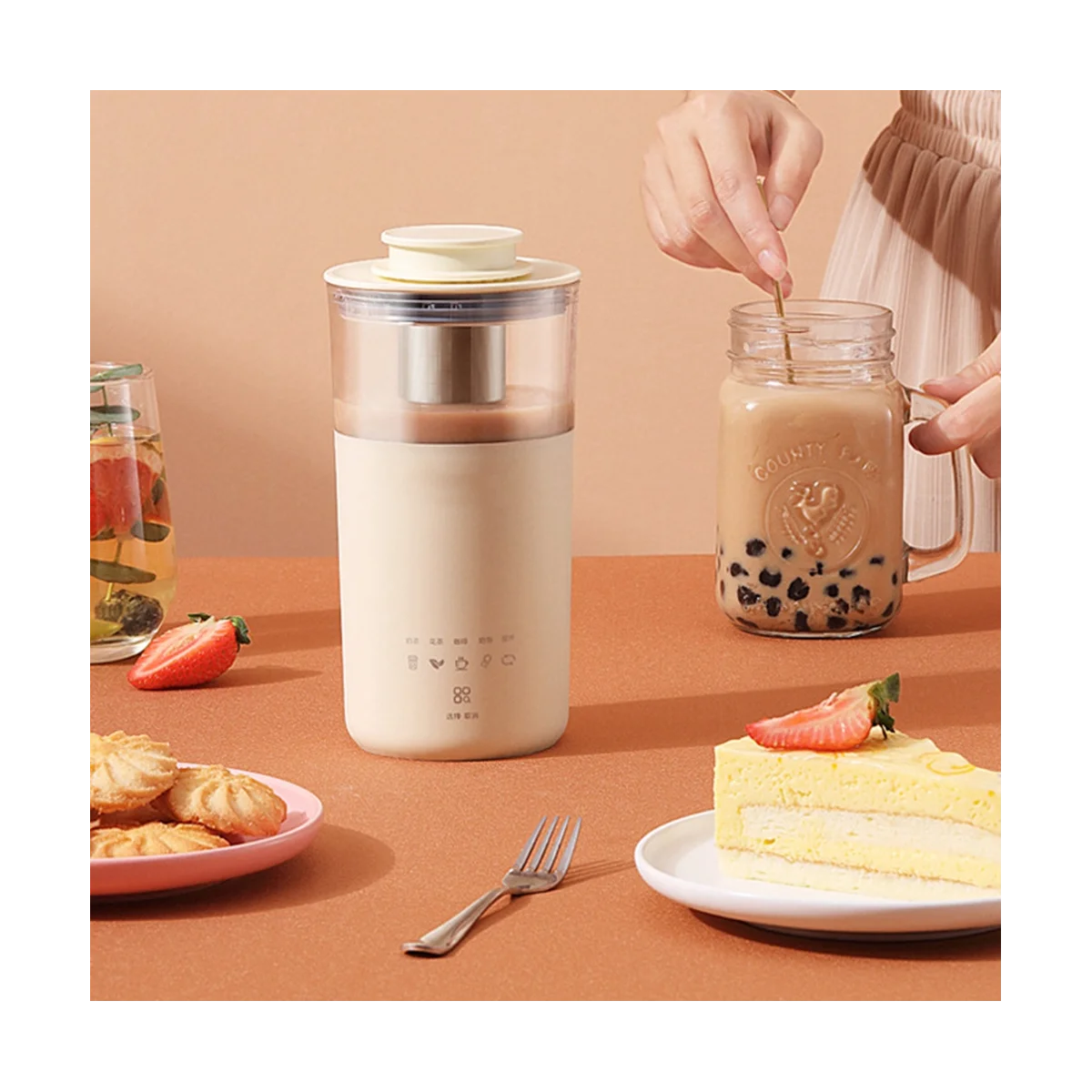 Electric Coffee Machine Multifunction Milk Tea Coffee Maker 350ML Milk Blisters Blender Mixing Machine B EU Plug