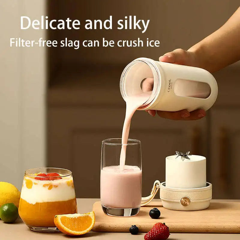 Fast Fresh Fruit Juicer Hand Cup Blender 340ml Mini Portable 304 Stainless ice Crusher Machine IP68 Eyedropper TypeC Rechargable