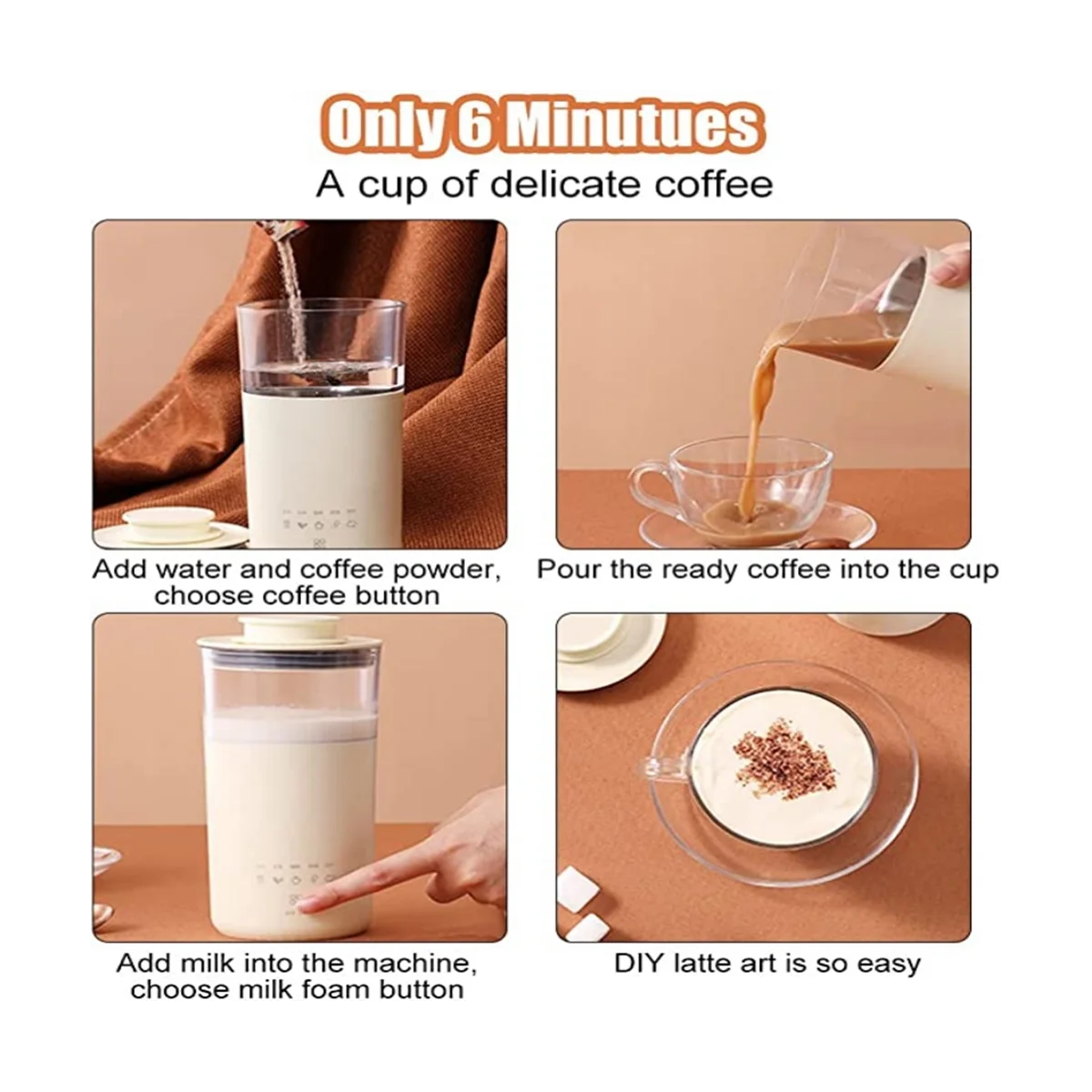Electric Coffee Machine Multifunction Milk Tea Coffee Maker 350ML Milk Blisters Blender Mixing Machine B EU Plug
