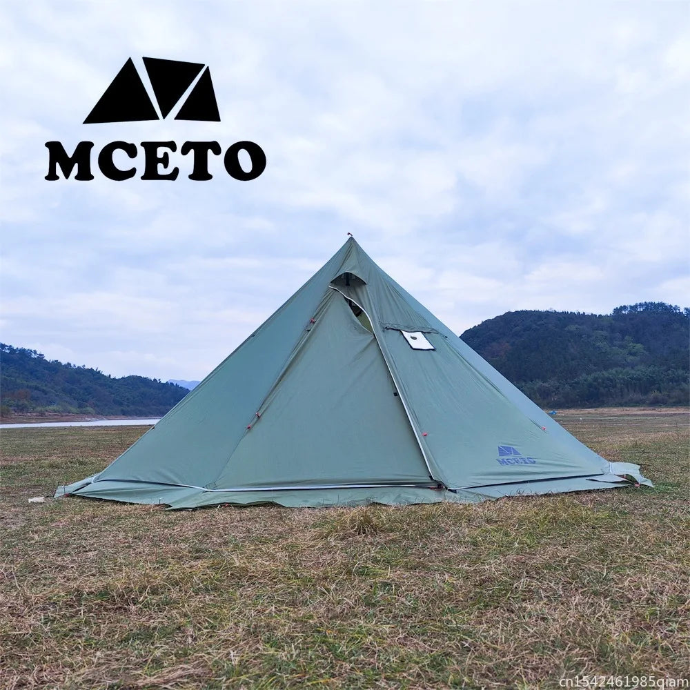 500PRO Tipi Hot Tent with Fire Retardant Stove Jack 5~8 Person Teepee Tents for Family Team Outdoor Backpacking Camping Hiking