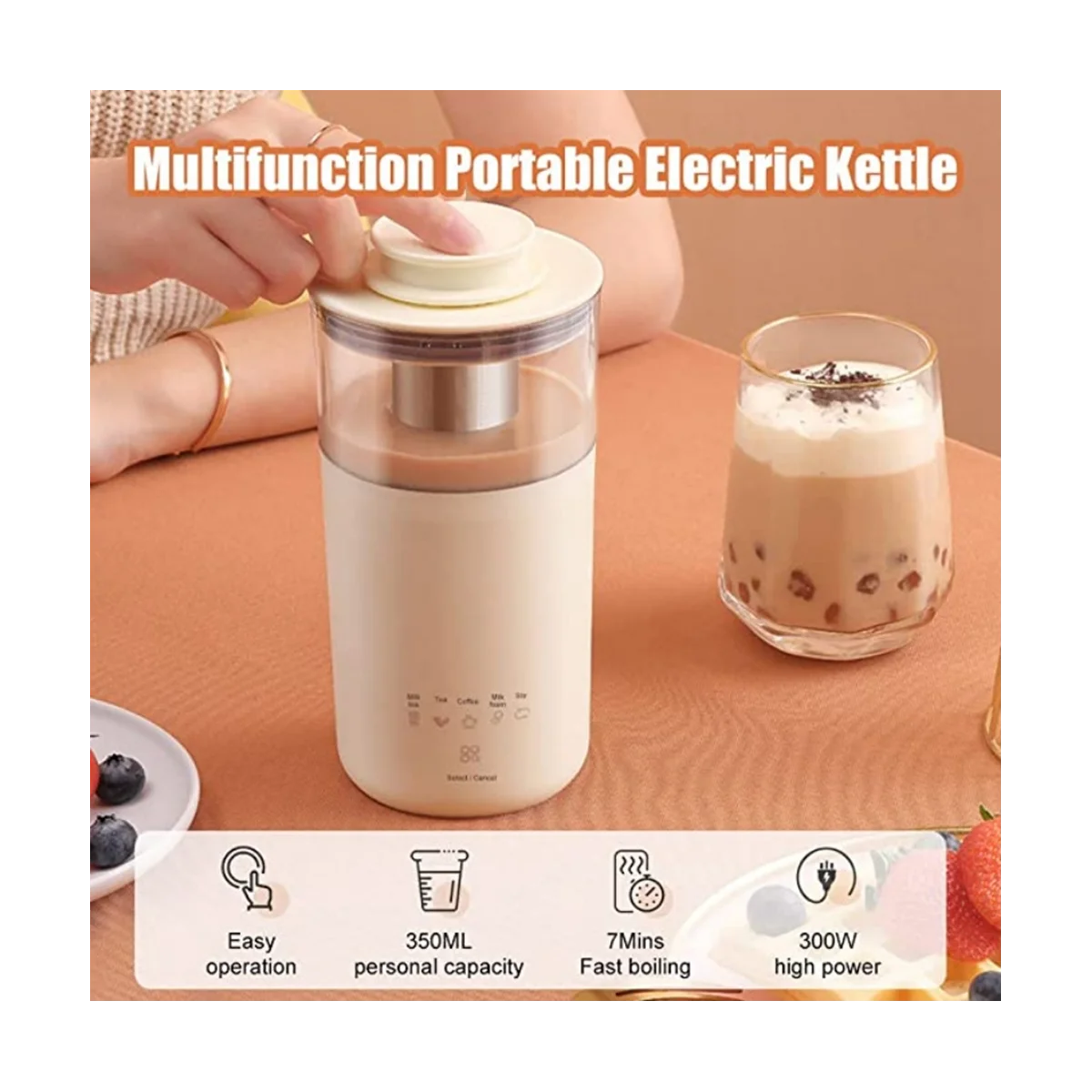 Electric Coffee Machine Multifunction Milk Tea Coffee Maker 350ML Milk Blisters Blender Mixing Machine B EU Plug