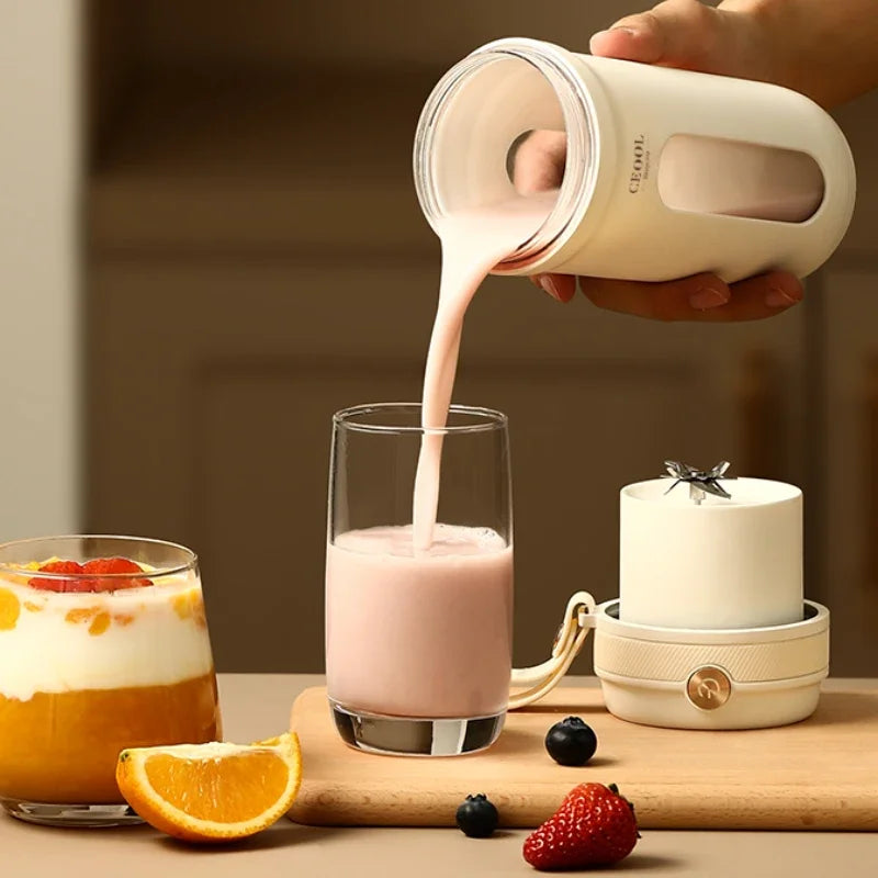 Portable Blender Juicer Machine with 10 Stainless Steel Blades USB Rechargeable Fresh Fruit Mixers Mini Juice Maker