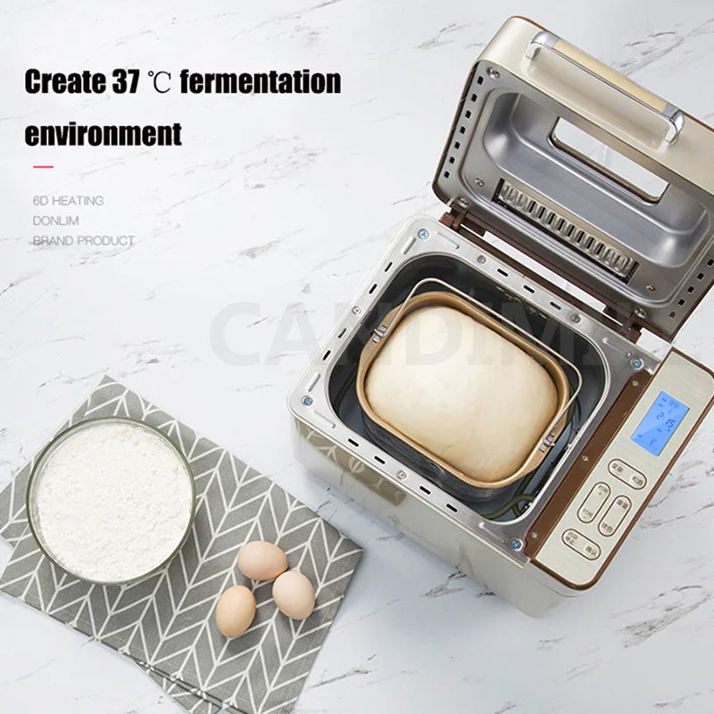 Automatic Bread Making Machine Electric Toaster Household Breakfast Bread Maker Fermenter Dough Mixer