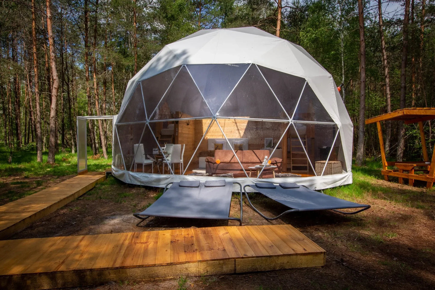 Geodesic Dome US Or Plan Luxury Hotel Tents Resort Forest Glamping Dome Pvc Dome Camping Transparent Tent
