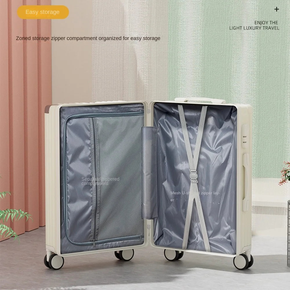 20 Inch Travel Suitcase Rolling Luggage Trolley Case Universal Wheel Carry-on Luggage with Cup holder Boarding Case
