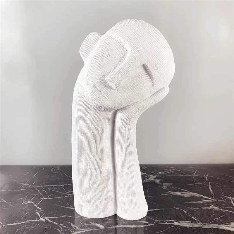 Modern Minimalist Abstract White Figure Sculpture Decoration Resin Crafts Office Bedroom Living Room Desktop Home Decoration