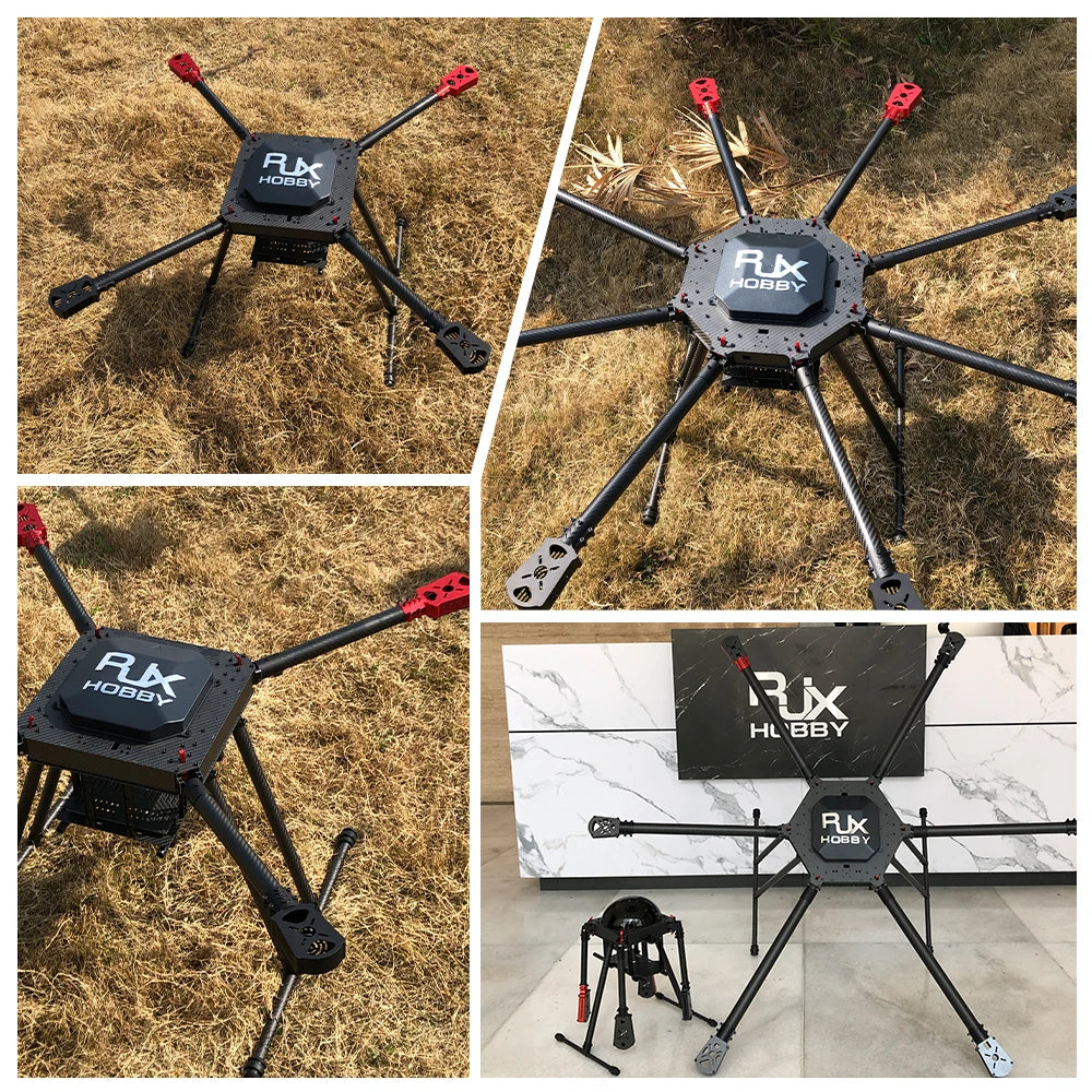 RJX Custom 6-Axis Hexacopter Carbon Fiber Umbrella Folding UAV Multirotor Drone Frame