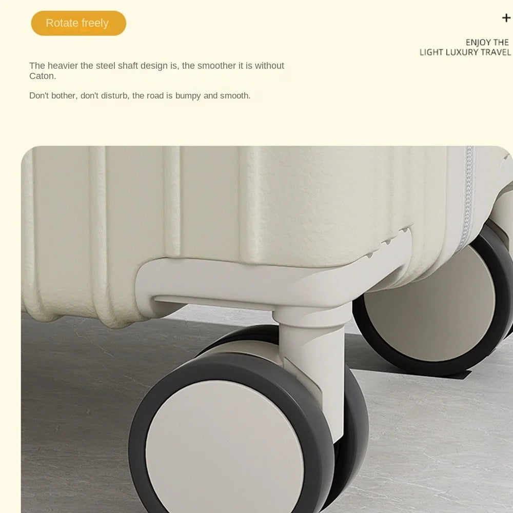 20 Inch Travel Suitcase Rolling Luggage Trolley Case Universal Wheel Carry-on Luggage with Cup holder Boarding Case