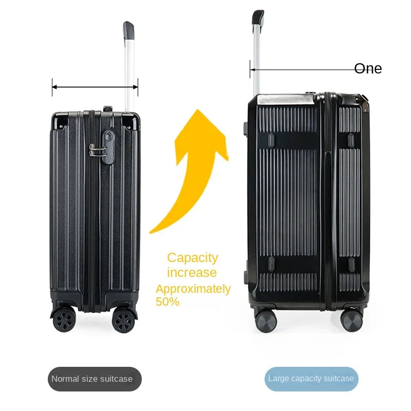 Extended Capacity Travel Carrier Suitcase Rolling Spinner Wheels Luggage Thickened Trolley Case PC TSA Lock Unisex 30 inch