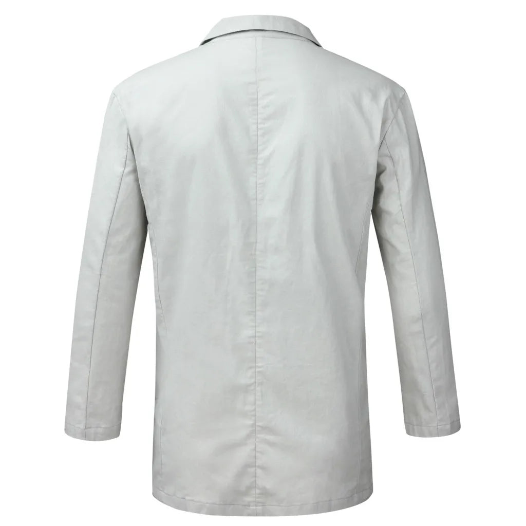 2023 Men's Blazer Jacket Spring Summer Solid Slim Casual Business Thin Breathable White Cotton Linen Suit Coat Male Jacket