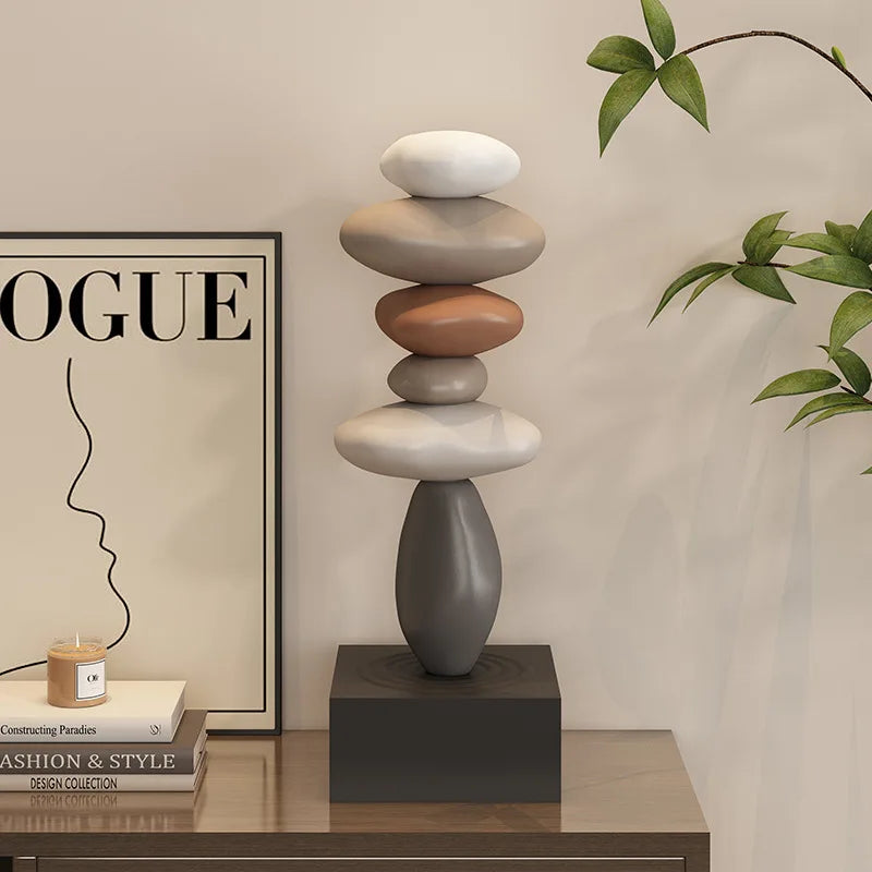 Feng Shui Stone Resin Sculpture, Modern Art Stone Carving Model, Desktop Decoration, Home Garden Decoration Crafts, Gifts