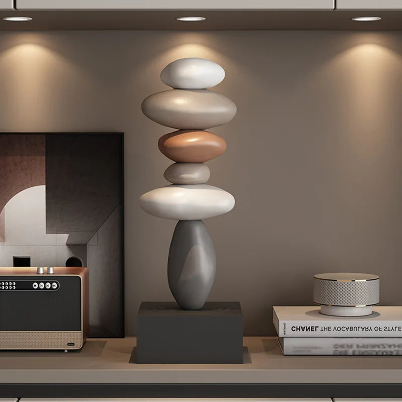 Feng Shui Stone Resin Sculpture, Modern Art Stone Carving Model, Desktop Decoration, Home Garden Decoration Crafts, Gifts