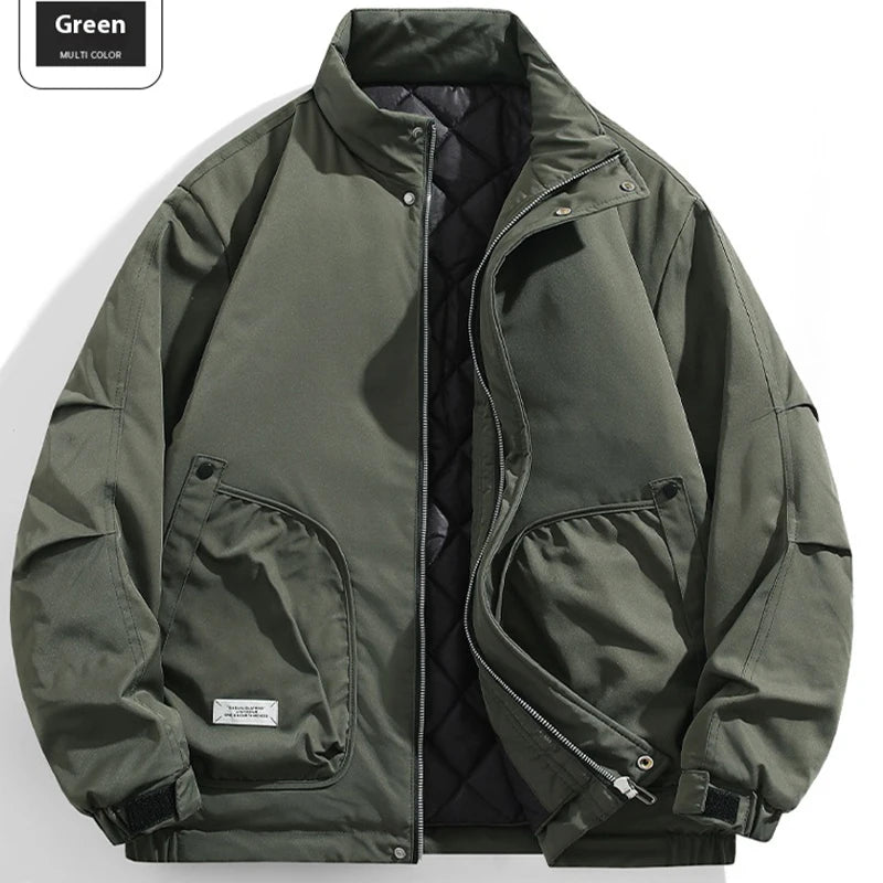 BoJsd Autumn winter men casual jackets plus velvet thickened stand collar loose large size tops men jackets