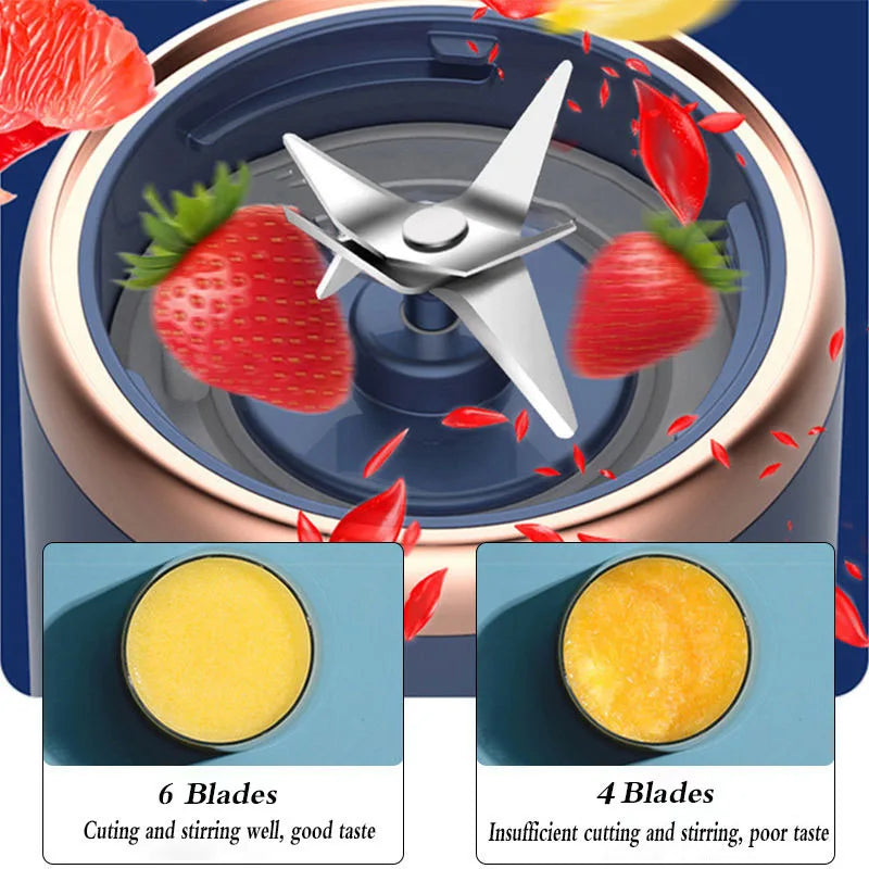 400ml Portable Juicer Blender Electric Fruit Juicer USB Charging Lemon Orange Fruit Juicing Cup Smoothie Blender Machine