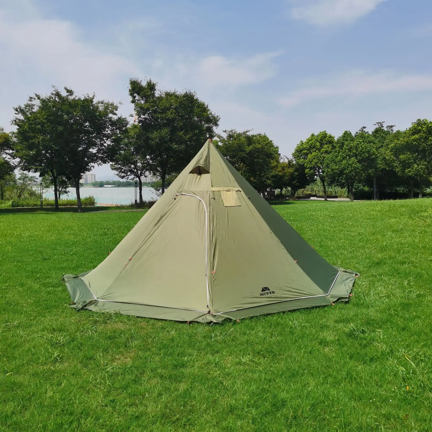 3M Pyramid Tent Outdoor Camping Tent Hiking Awnings Windproof Rainproof Breathable Teepee Winter Stove Tent with Snow Skirt
