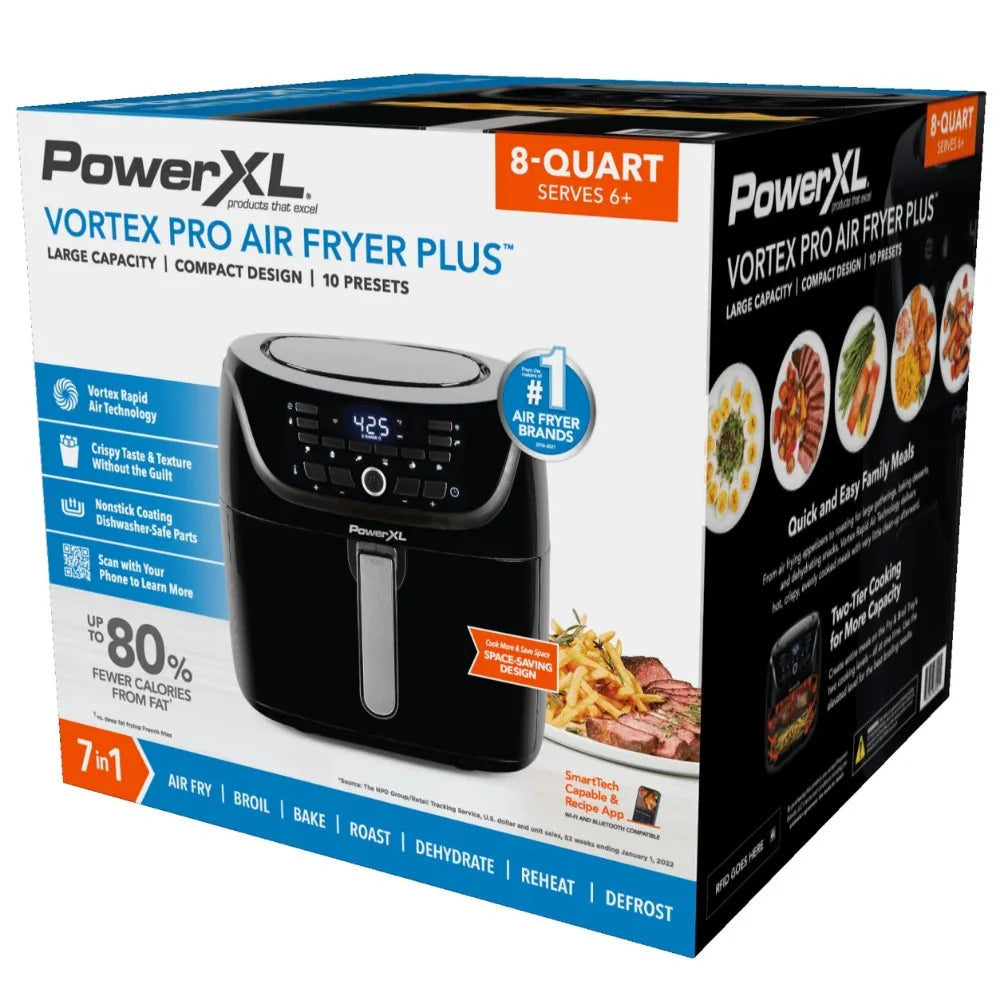 8-Qt Digital Vortex Air Fryer with 10 Quick-Touch Presets, Black,airfryer machine , cuisine , cuiseur electrique multifonction