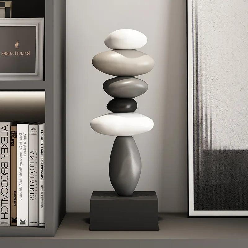 Feng Shui Stone Resin Sculpture, Modern Art Stone Carving Model, Desktop Decoration, Home Garden Decoration Crafts, Gifts