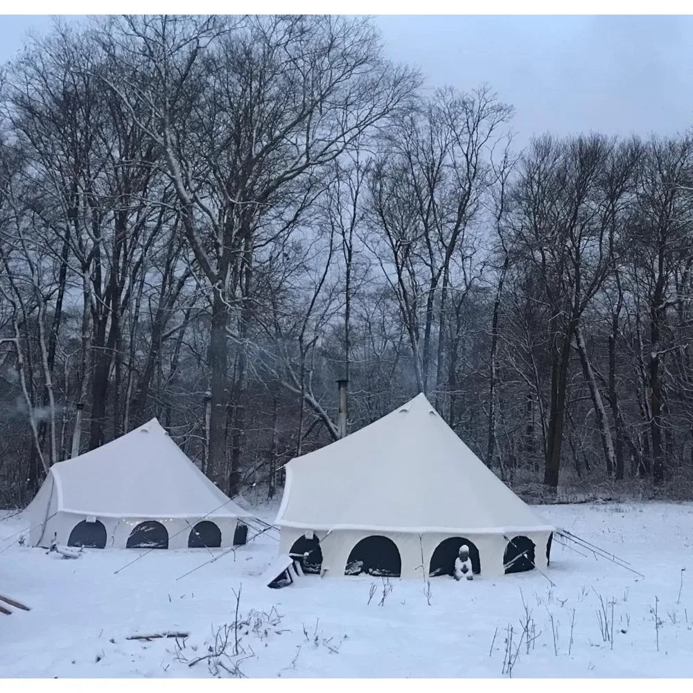 13' (4M)Tent-Luxury All Season Tent for Camping & Glamping Made from Premium & Breathable 100% Cotton Canvas w/Stove Jack, Mesh