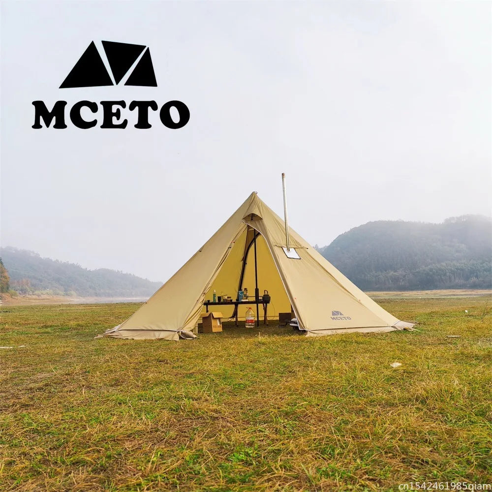 500PRO Tipi Hot Tent with Fire Retardant Stove Jack 5~8 Person Teepee Tents for Family Team Outdoor Backpacking Camping Hiking