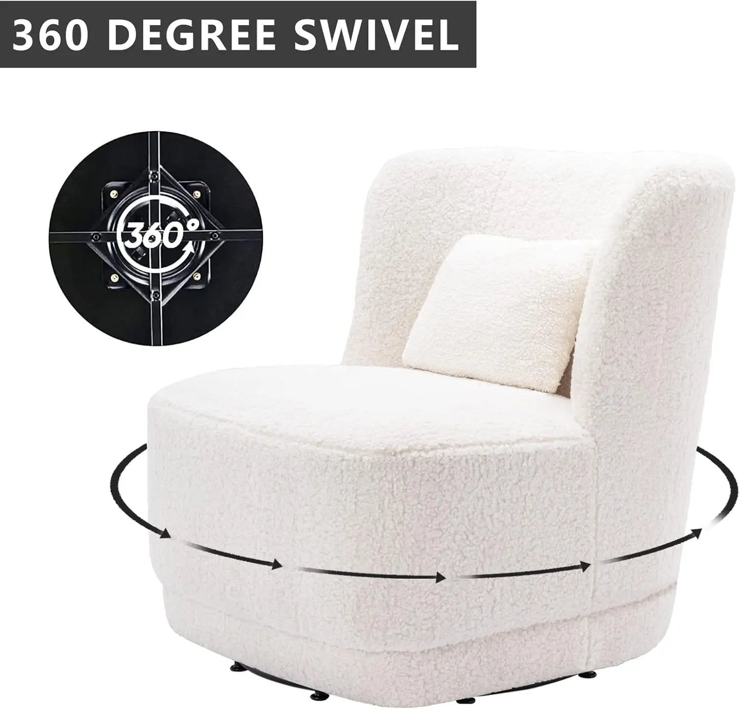 Swivel Barrel Chair, Comfy Round Accent Sofa Chair for Living Room, 360 Degree Swivel Barrel Club Chair, Leisure Arm Chair for N