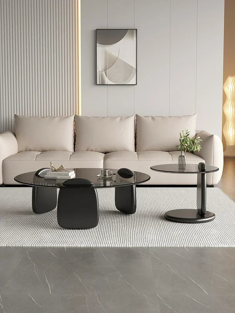 Glass Round Table, Multi-colour Size Set, Tea Table Coffee Table, High Temperature Resistance, Easy To Clean, Office Cafe Home