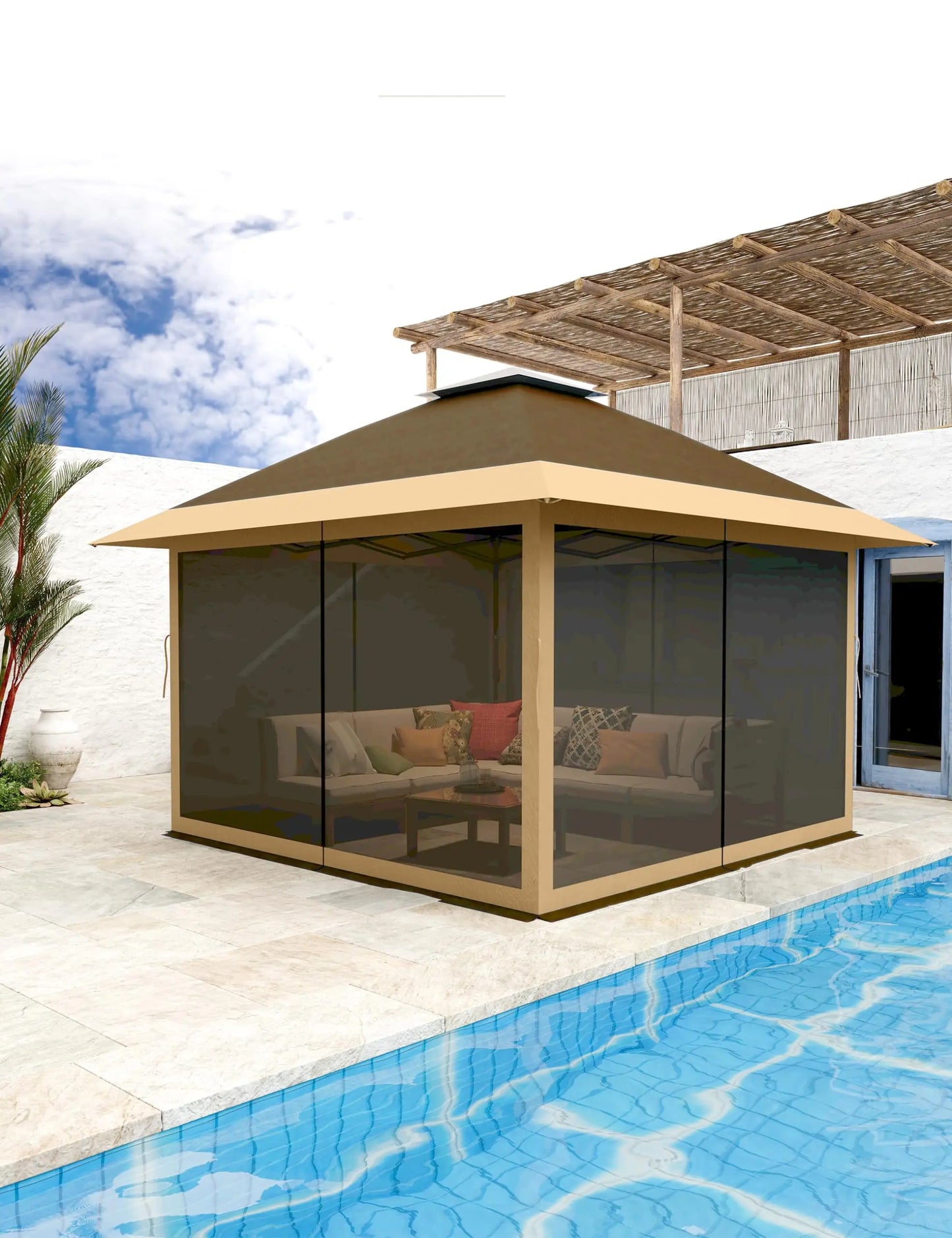 Outdoor Gazebo, Double Roof Patio Gazebo Quick Setup Instant Canopy Tent Instant Canopy Gazebo Shelter