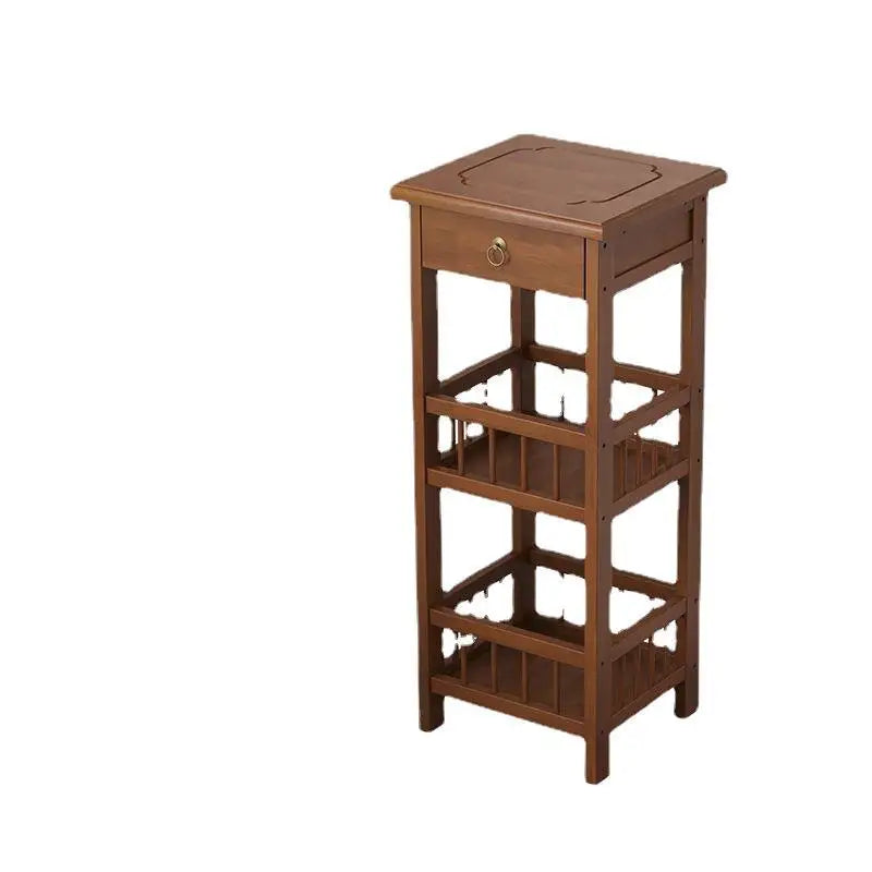 Creative Table Portable Small Tea Table Modern Simple Household Sofa Edge Cabinet Sofa Side Table Corner Bamboo Rack Storage New