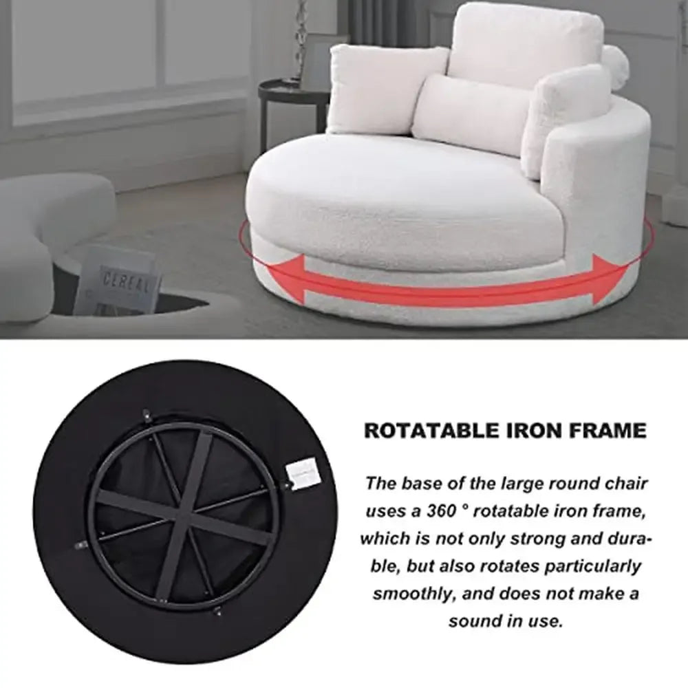 Modern Swivel Accent Barrel Chair Grey Sofa Lounge Club Round Chair Storage Ottoman Linen Fabric Living Room Hotel with Storage