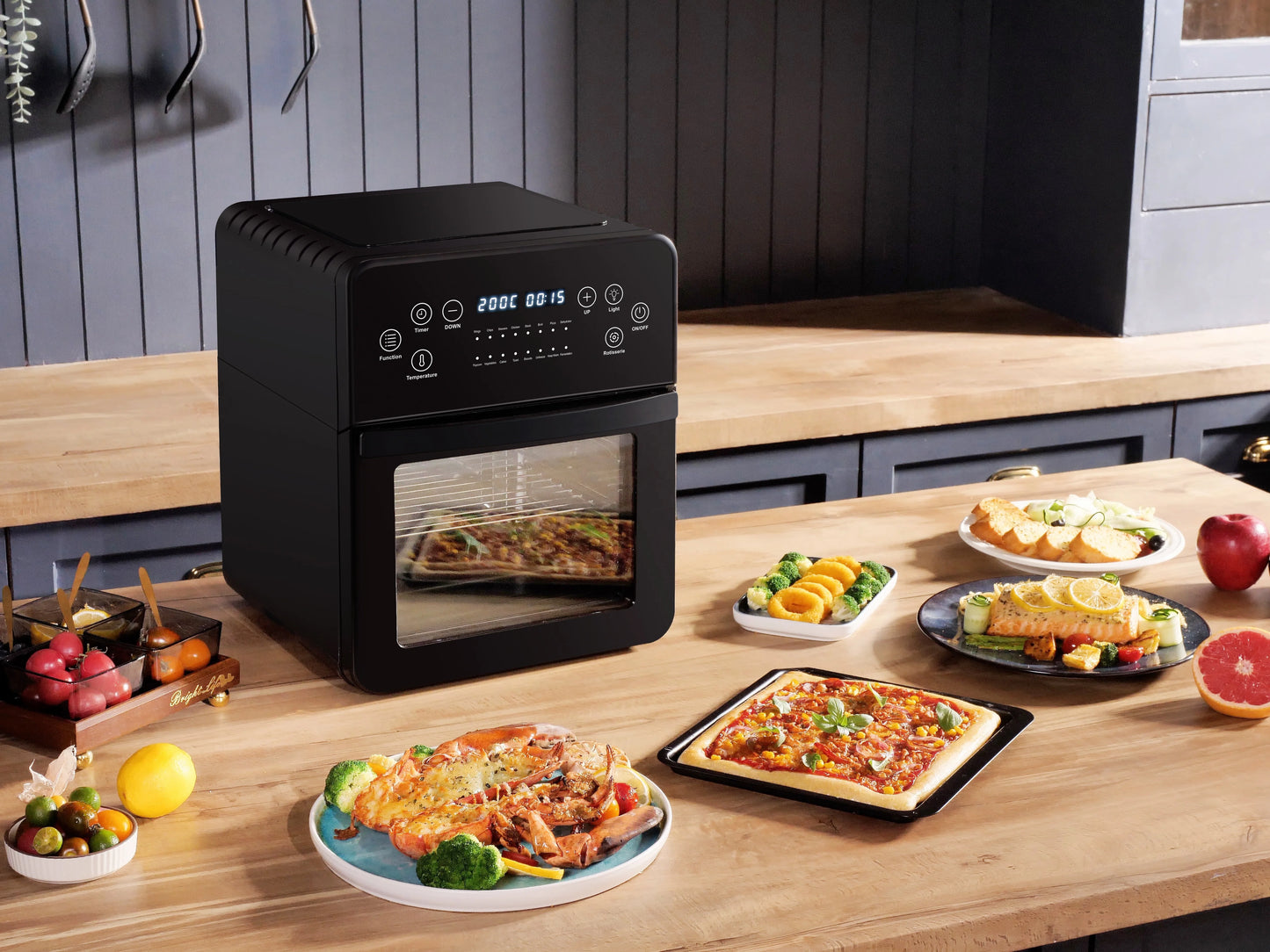 15L Chicken Without Oil Stainless Steel Toaster Oven Machine Freidora al Aire Steam Pressure Electric Deep Airfryers Air Fryer