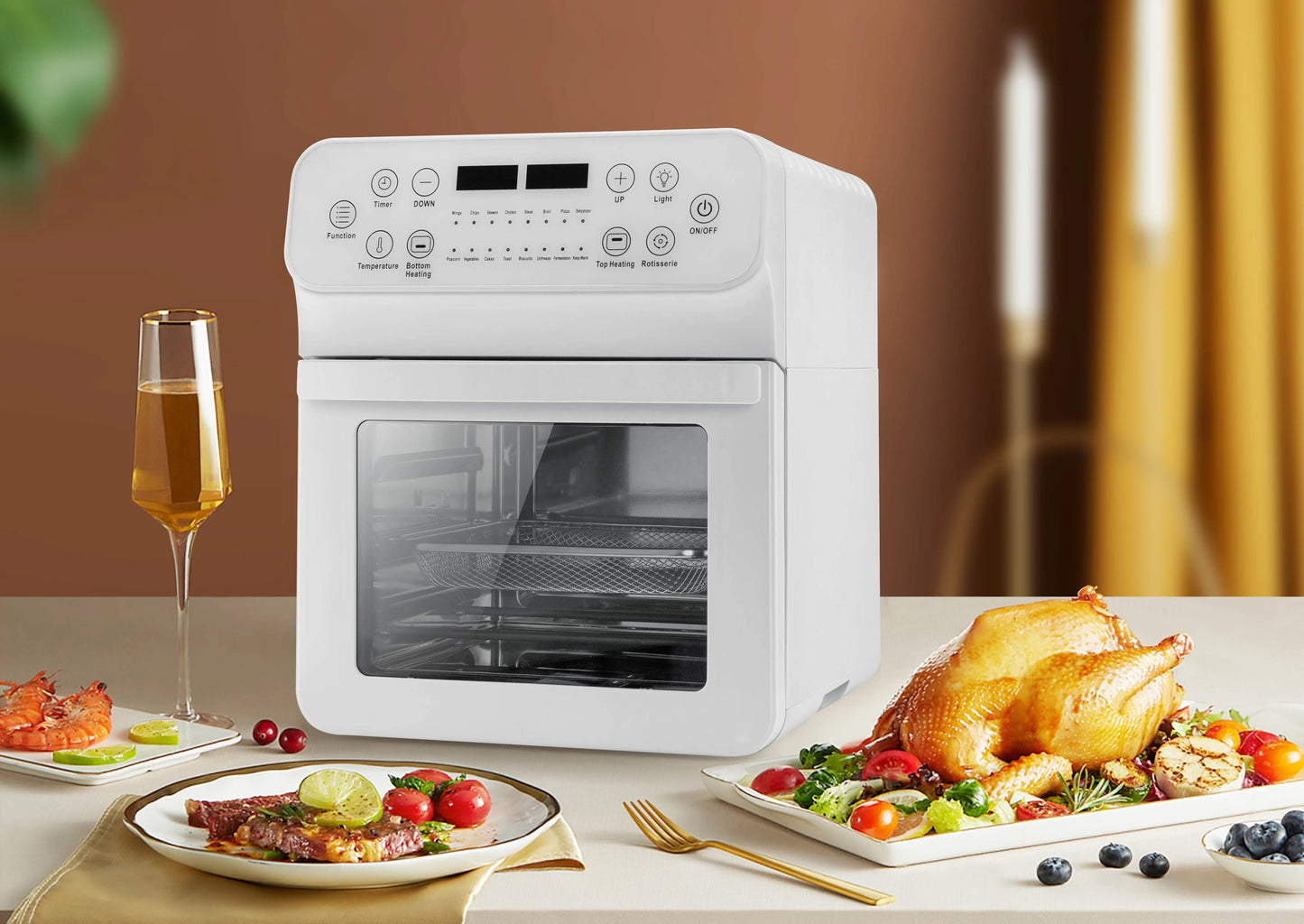 15L Chicken Without Oil Stainless Steel Toaster Oven Machine Freidora al Aire Steam Pressure Electric Deep Airfryers Air Fryer