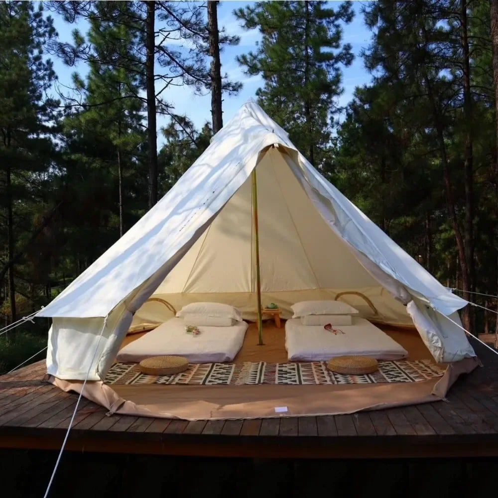 4 Meters Outdoor hunting camping picnic Oxford luxury yurt bell tent is suitable for camping and easy to build tents.