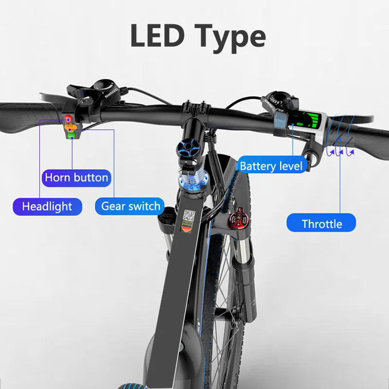 26 Inch Electric Bicycle, 400W 48V Strong Power, Removable Lithium Battery, Lockable Suspension Fork, Pedal Assist E-Bike