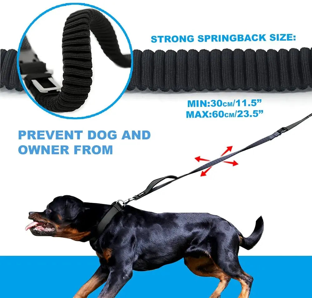 TSPRO Hands Free Dog Leash for Walking Running with Safety Car Seat Belt Shock Absorbing Bungee Leash with Padded Handle