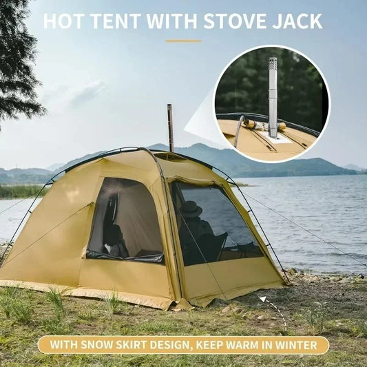 Massif Hot Tent with Stove Jack 4 Season Tent Camping Tent UPF50+ Waterproof Windproof Winter Tent with Room and Hall