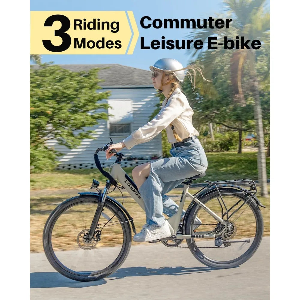 26" Electric Bike for Adults, UL 2849 Certified, Step Through Electric Bicycle 20MPH E-bikes with 7-Speed & Front Suspension