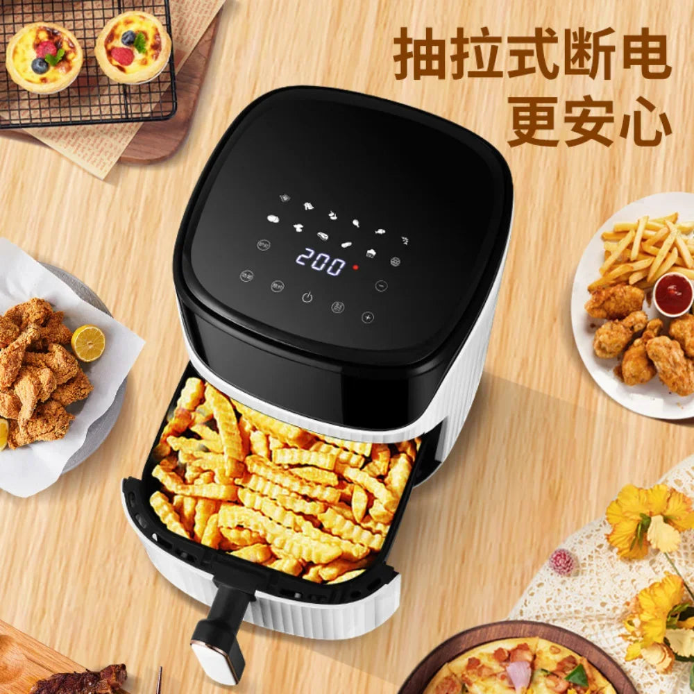 10L Air Fryers Without Oil Hot Air Electric Fryer with Viewable Window Touch Screen Home Deep Fryer AirFryers machine EU Plug