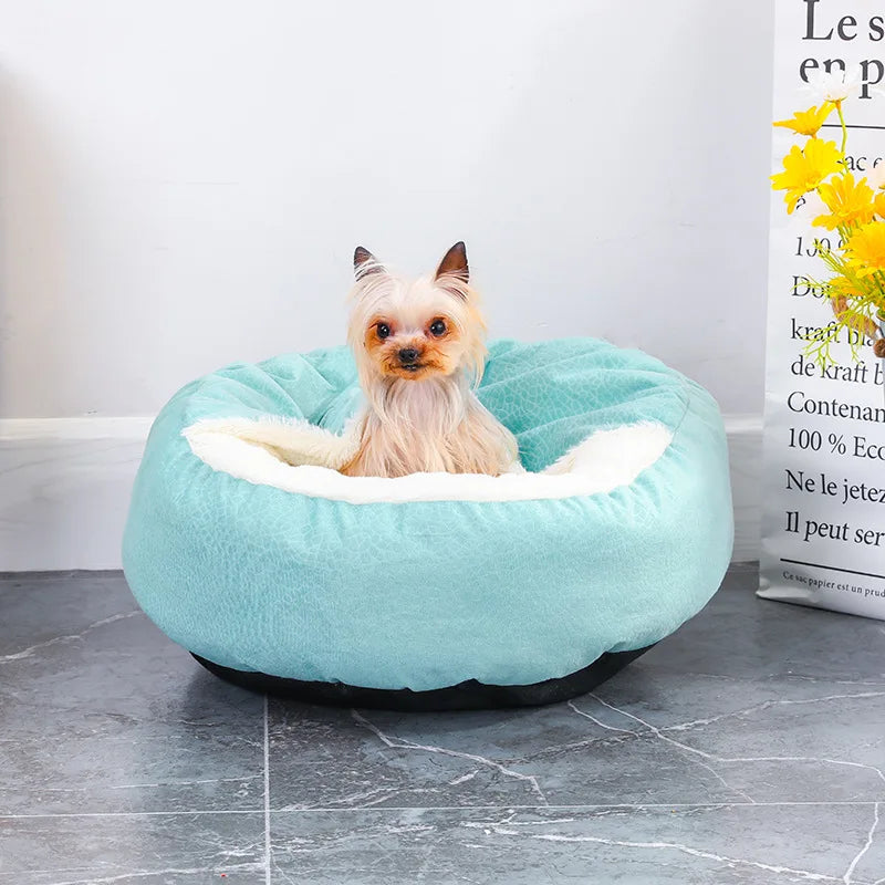 Soft Rabbit Hair Comfortable Sleep Cat's Nest Dog's Nest Half Pack Pet's Nest Cover Cushion Integrated Super Soft Shell Dog Bed