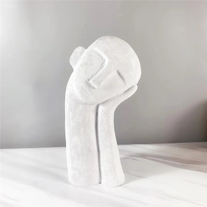 Modern Minimalist Abstract White Figure Sculpture Decoration Resin Crafts Office Bedroom Living Room Desktop Home Decoration