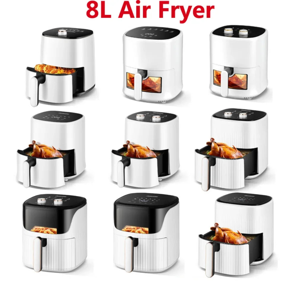 10L Air Fryers Without Oil Hot Air Electric Fryer with Viewable Window Touch Screen Home Deep Fryer AirFryers machine EU Plug