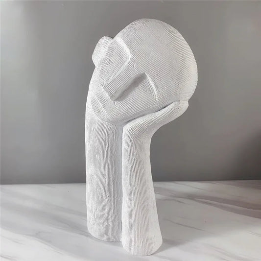 Modern Minimalist Abstract White Figure Sculpture Decoration Resin Crafts Office Bedroom Living Room Desktop Home Decoration