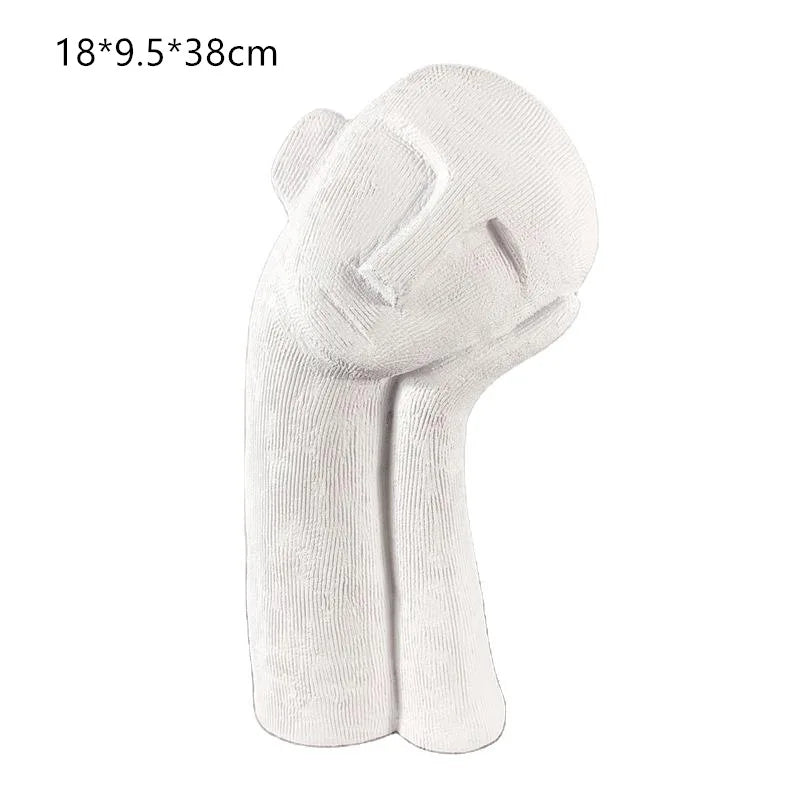 Modern Minimalist Abstract White Figure Sculpture Decoration Resin Crafts Office Bedroom Living Room Desktop Home Decoration